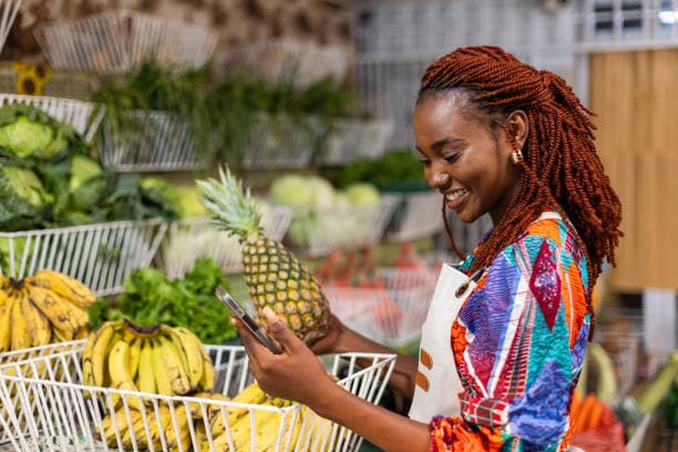 Local seller with fresh produce